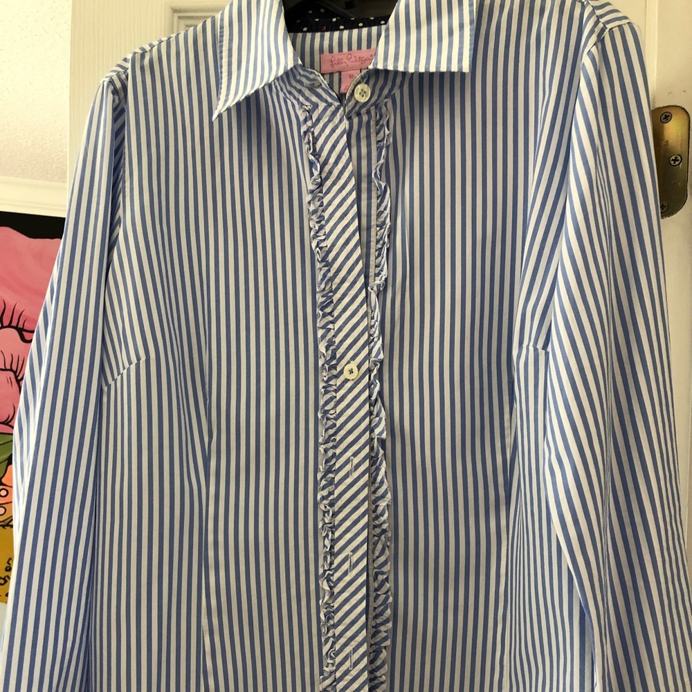Lilly Pulitzer blue stripe long sleeve size 12